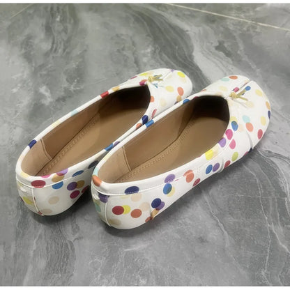 Split Toe Women Ballet Flats Fashion Tabi Shoes Casual Slip-on Loafers Ladies Pleated Leather Espadrilles Zapatillas Mujer