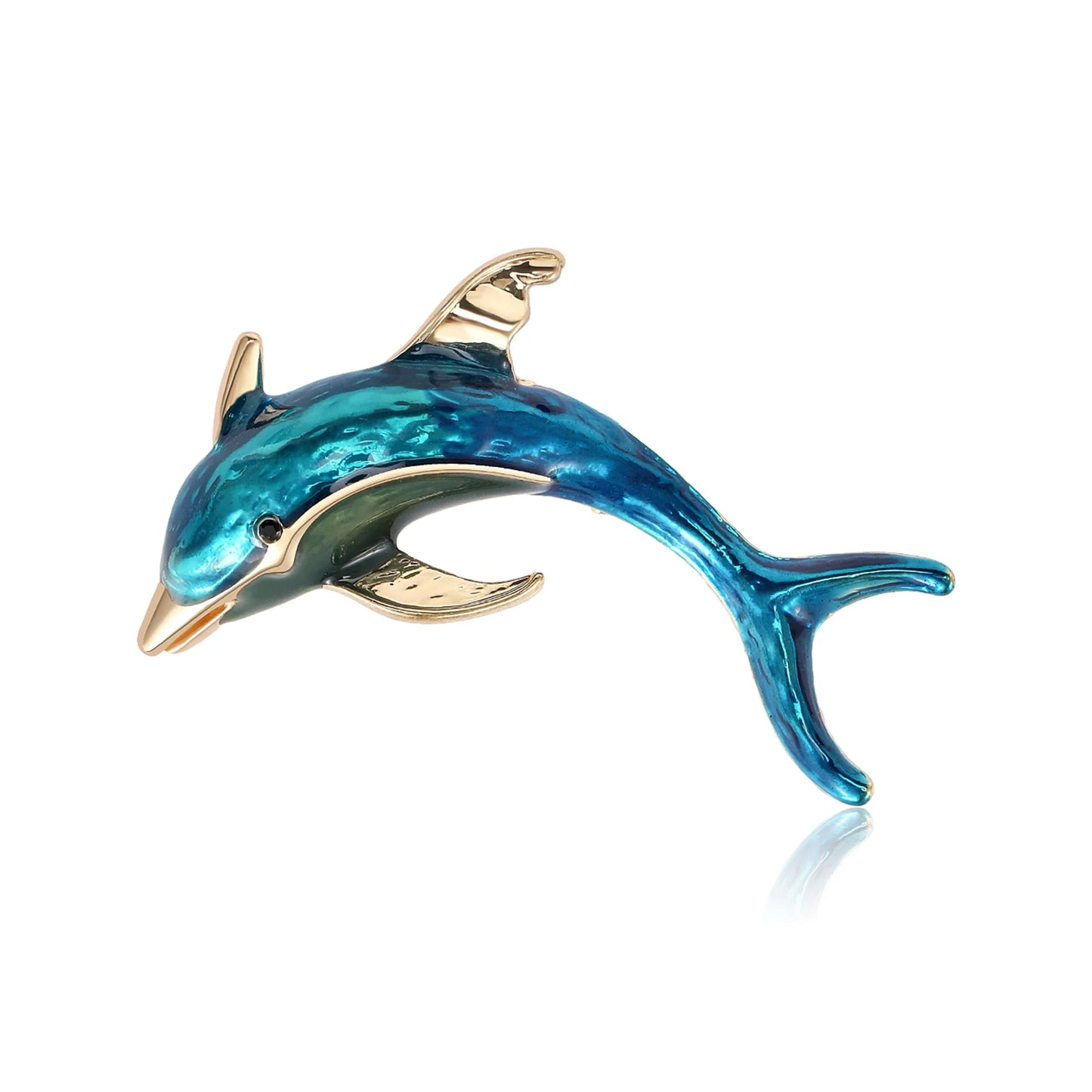 Beaut&Berry Beautiful Dolphin Brooches for Women Unisex Animal Pins Casual Party Accessories New Year Gifts Friends Decoration
