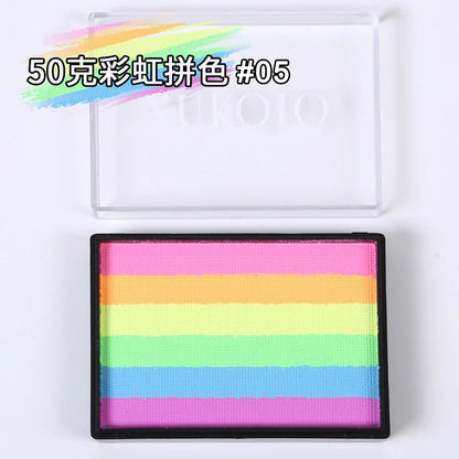 50g Facial and Body Paint Palette,Non-Toxic Rainbow Water-Soluble Body Paint for Rainbow Festival,Cosplay,Party,Art,Stage Makeup