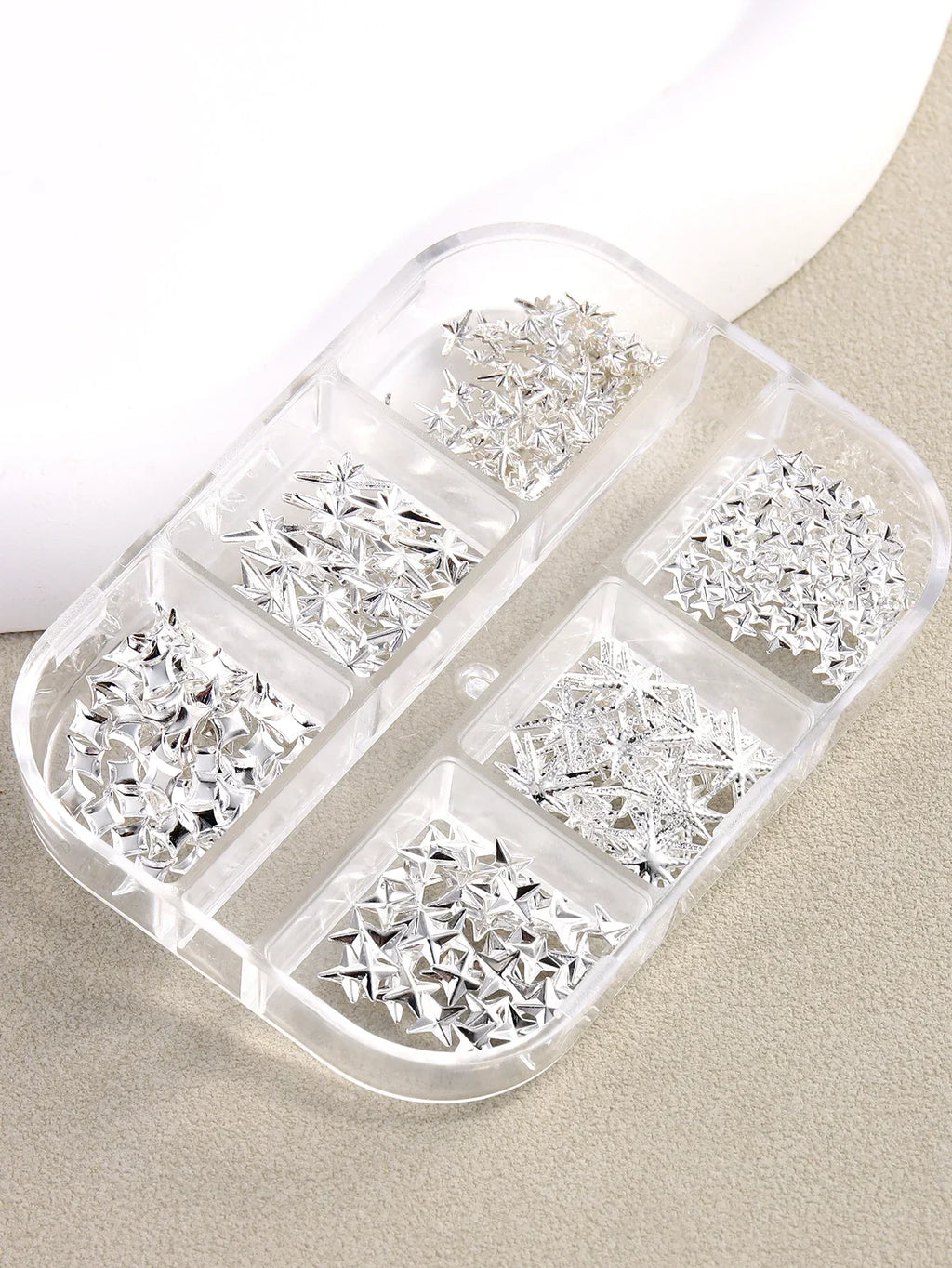 6/12Grids Gold Star Moon Metallic Rivet 3D Nail Charms Alloy Sun Moon Starlight Rhinestones Nail Studs For Nail Art Decoration