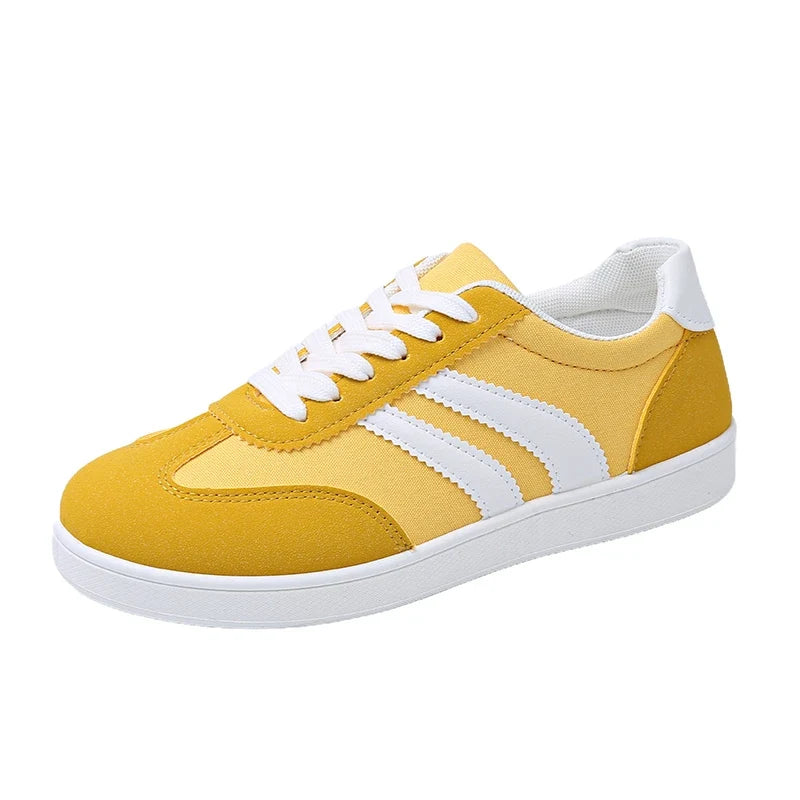 Women Tennis Sneakers Flats Ladies Fashion Mixed Colors Lace-up Vulcanized Shoes Spring Autumn Woman Outdoor Trainers Footwear