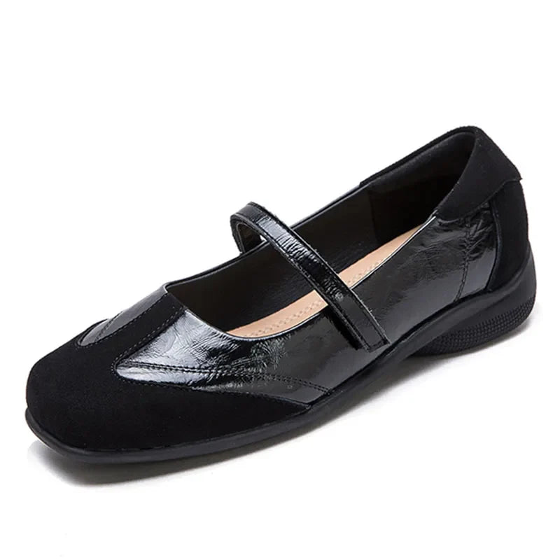 DRKANOL 2026 Women Genuine Leather Flat Shoes Summer Shallow Sheepskin Hook And Loop Casual Loafers Ladies Low Heel Single Shoes