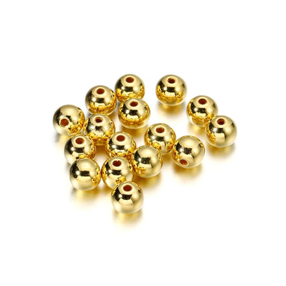 10-1000pcs/lot 3-20mm Straight Holes Acrylic Imitation Pearl Beige Bracelet Round Beads For DIY Craft Jewelry Making Supplies