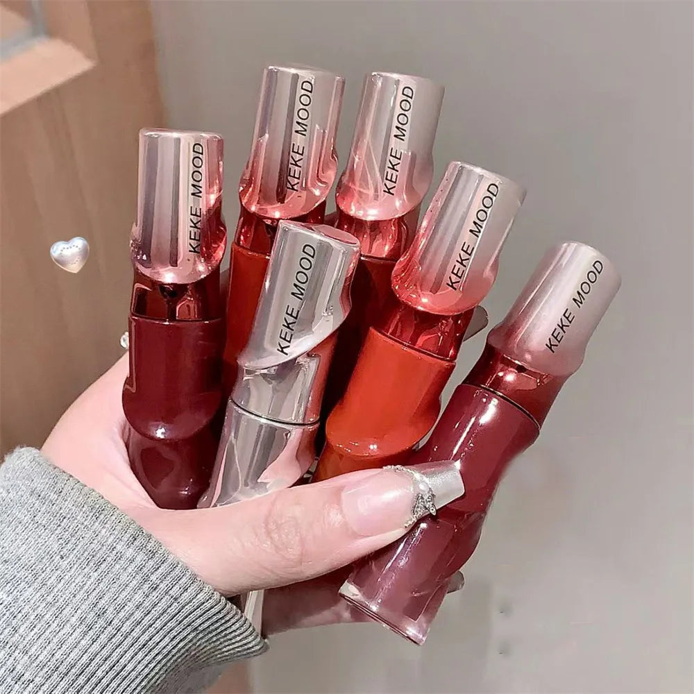 Crystal Nude Gray Glossy Lip Stain Mirror Korean Lip Glaze Sheer Nude Glitter Lip Tint Watery Shine Plumping Lipgloss Cosmetics