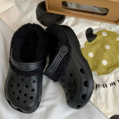 Autumn Winter Plush Liner Warm Hole Shoes With Detachable Thicken Soft Shoe Cover Fashion Versatile Slippers Lining Accessories