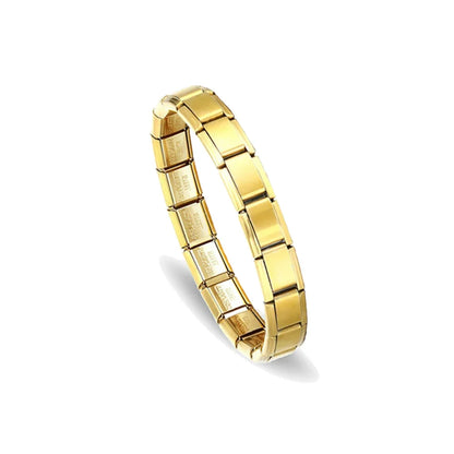 Unisex Minimalist Italian Modular Bracelet Stainless Steel Square Elastic Spliced Titanium Steel Polished Chain