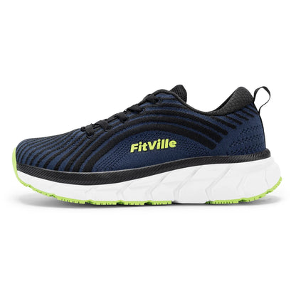 FitVille Wide Toe Box Shoes for Men Cushioned Well Extra Wide Width Shoes Non Slip Wide Lightweight Breathable Running Shoes