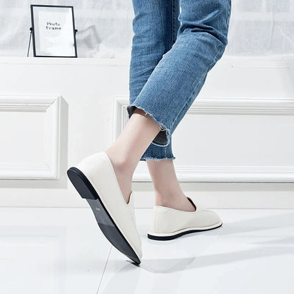 AIYUQI Loafers Women 2026 New Spring Round Toe One Foot Slip-on Shoes Women Genuine Leather Soft Flats Shoes Women
