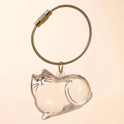 Transparent Dog Hair Storage Pendant Dog Hair Collector Keychain Pet Hair Memorial Bottle for Pet Lovers DIY Memorial Keychain