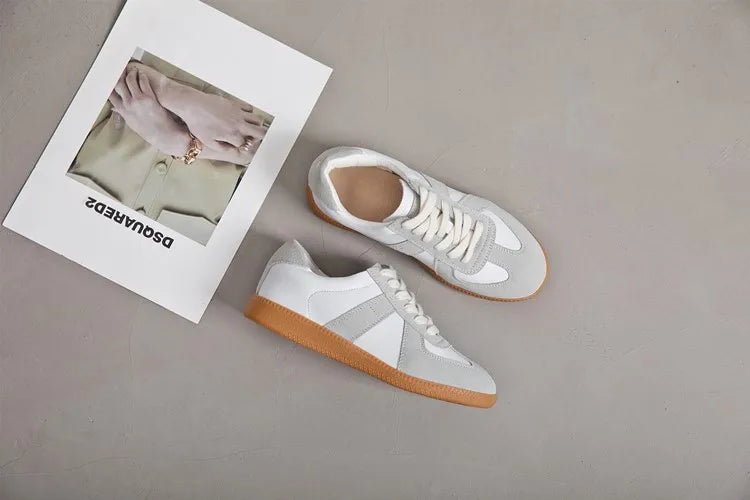 AIYUQI Women's Sneakers 2026 New Genuine Leather Ladies Moral Training Shoes Casual Spring Flat Shoes Women
