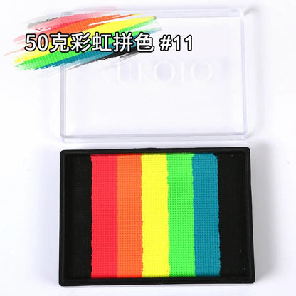 50g Facial and Body Paint Palette,Non-Toxic Rainbow Water-Soluble Body Paint for Rainbow Festival,Cosplay,Party,Art,Stage Makeup