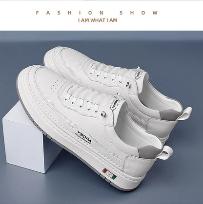 New Large Size 38-48 Leather Men's Sneakers Fashion Casual Men's Platform Sneakers Spring Autumn Designer Board Shoes Man