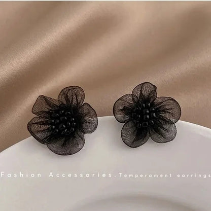 New Fashion Sweet Design Spring/Summer Blue Pink Enamel Flower Light Luxury High End Earrings Party Gifts for Women Jewelry