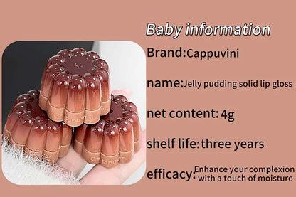 Jelly Solid Water Mirror Lip Gloss Shine Plumping Lip Balm Light Red Brown Natural Lasting Moisturizing Lip Tint Lipstick Makeup