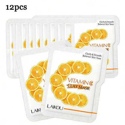 12pcs Sakura Mud Mask Brightening Hydrating Face Mask Luminous Skin Clean Facial Cleansing Clay Hydrating Anti Wrinkle Skincare