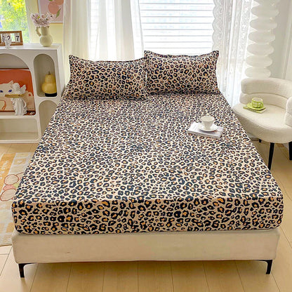 Red Flower Printed Bed Sheet Sets Queen/King Size sabanas cama matrimonial Reactive Printed Fitted Bedsheets for Double Bed