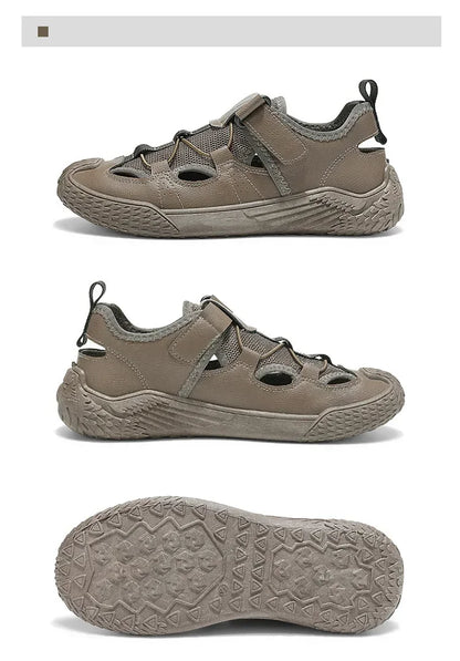 Large Size Sandals for Men, 2026 New Style, Trendy, Versatile, Casual Sports Sandals, Soft-Soled Hollow Beach Shoes for Men
