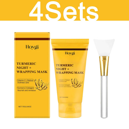 HOYGI Turmeric Collagen Mask Cleansing Pore Improves Spots Gentle Exfoliation Brightening Dullness Smoothing Peel-off Mask 75g