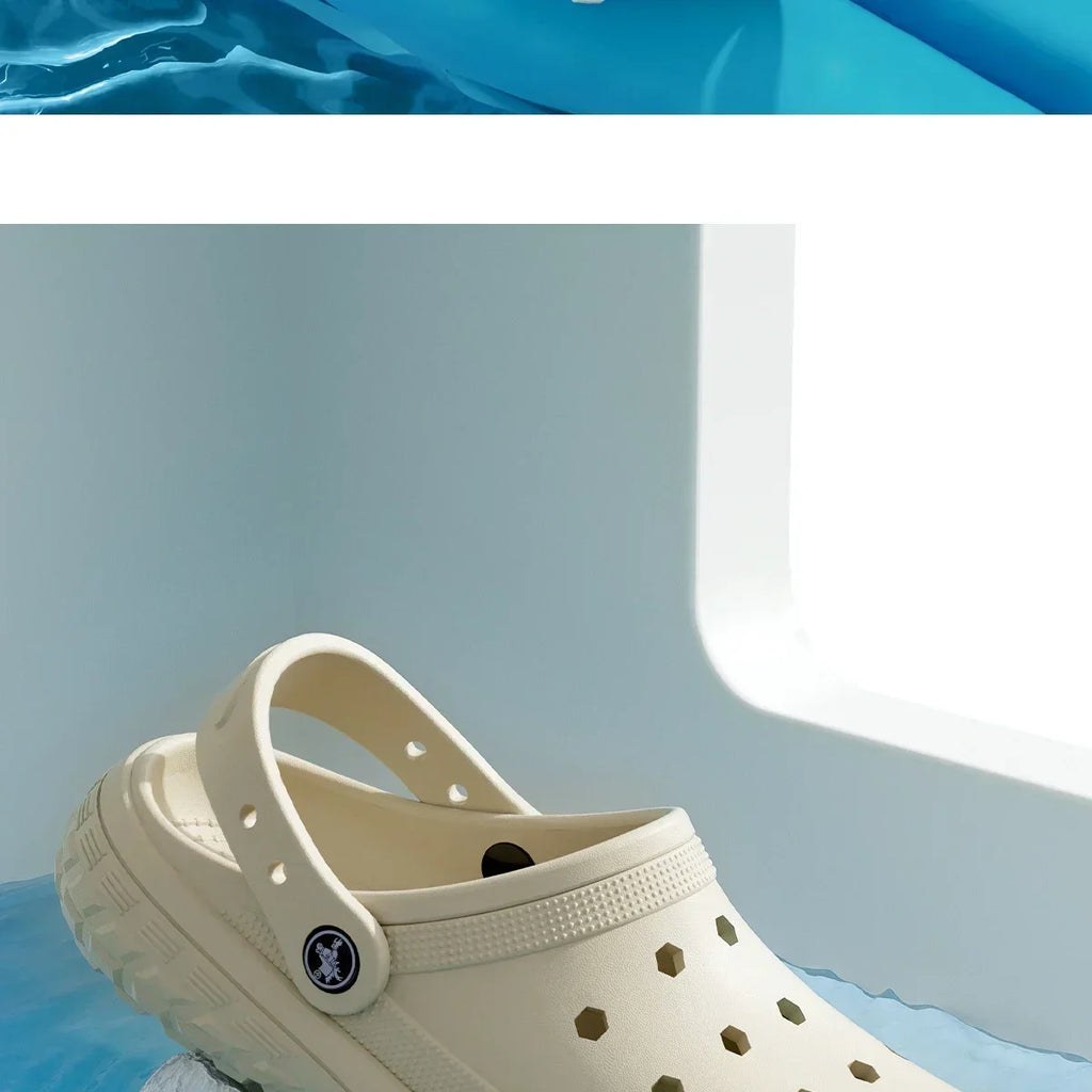 2026 Summer Hollow Out Closed Toe Non-slip Sandals Soft Bottom Sandals Men Lightweight Thick-soled Garden Shoes