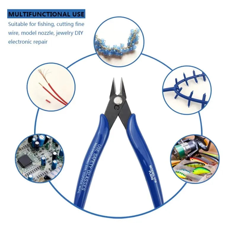 Bomurphy Diagonal Pliers Carbon Steel Pliers Electrical Wire Cable Cutters , Wire Snips for Electronics Soft Copper Jewelry