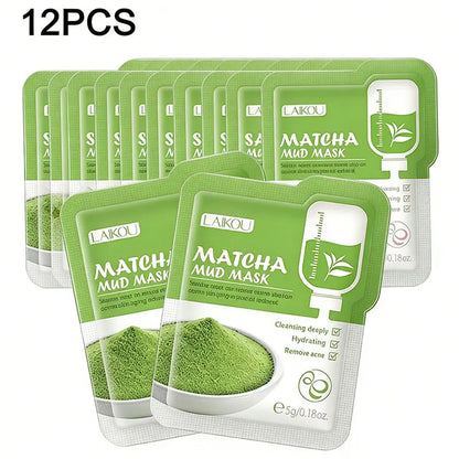 12pcs Sakura Mud Mask Brightening Hydrating Face Mask Luminous Skin Clean Facial Cleansing Clay Hydrating Anti Wrinkle Skincare