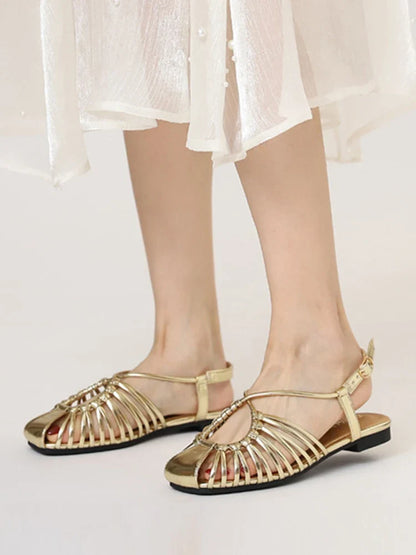 ZAROY Women Flat Sandals Summer Narrow Band Roman Shoes Casual Plus Size Brand Designer Banquet Beach Gladiator Sandalias Zapato
