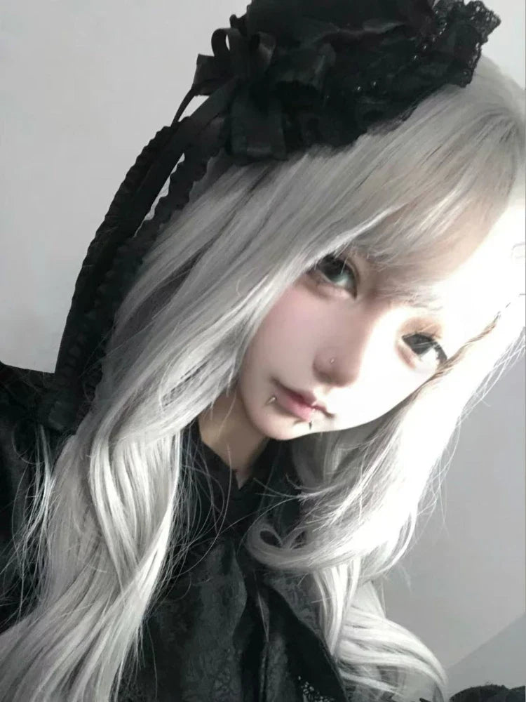 Gothic Lolita Lace Patchwork Headdress Women Cosplay Party Headband Gothic Bow Hat Japanese Y2k Aesthetic Hair Accessories