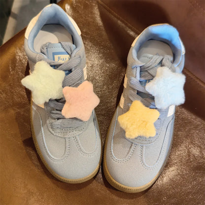 Autumn Winter Plush Star Shoelaces Charms for Sneakers Cute Furry Bone Shoe Decorations Charm DIY Detachable Shoes Accessories