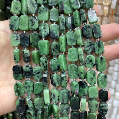Natural Stone Flat Rectangle Amethyst Lapis Lazuli Quartz Apatite Spacer Beads For Jewelry Making Diy Bracelet Accessorie 8*12MM