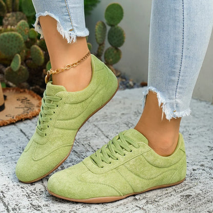 Women's Casual Flat-soled Non-slip Wear-resistant Sport Shoes Spring Autumn Round-toe Soft and Comfortable Women Single Shoes