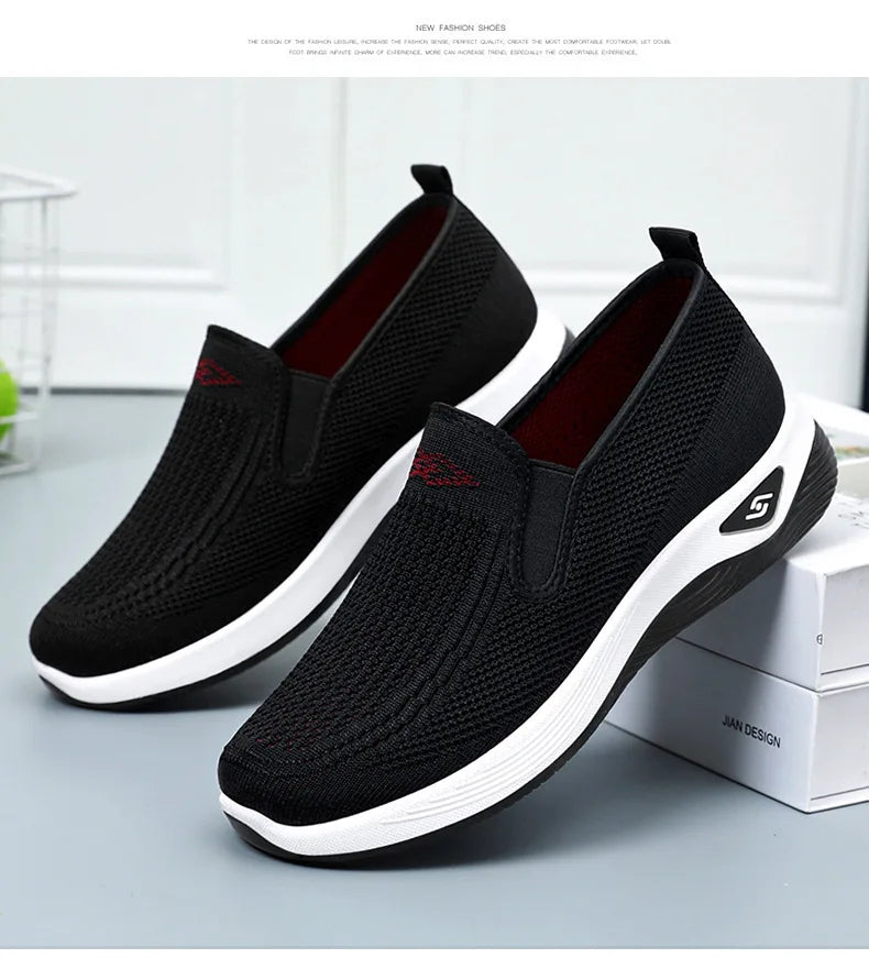 Women's Shoes Spring and Autumn New Mesh Breathable Casual Shoes Outdoor Lightweight Non-slip Wedge Heel Thick-soled Sneakers