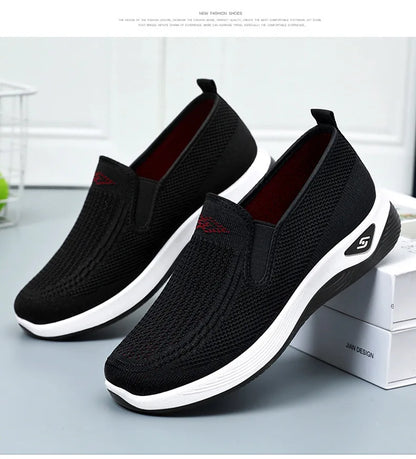 Women's Shoes Spring and Autumn New Mesh Breathable Casual Shoes Outdoor Lightweight Non-slip Wedge Heel Thick-soled Sneakers