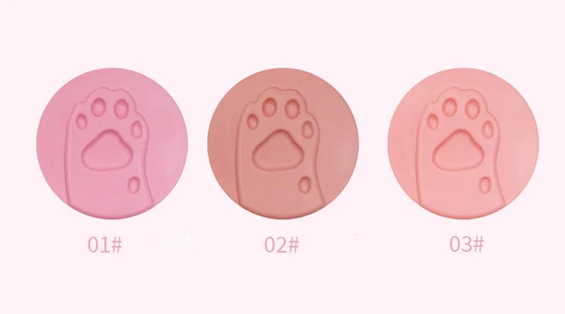 Cat Paw Cream Blush With Thumb Powder Puff Natural Matte Brighten Purple Apricot Rubores Cute Blusher Rouge Korean Dupes Makeup