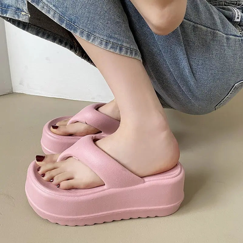 Comwarm New Thick Flip-flops Women Fashion Platform Sandals Outdoor Women Beach Slipper Home Comfort Women's Summer Sandals 2024