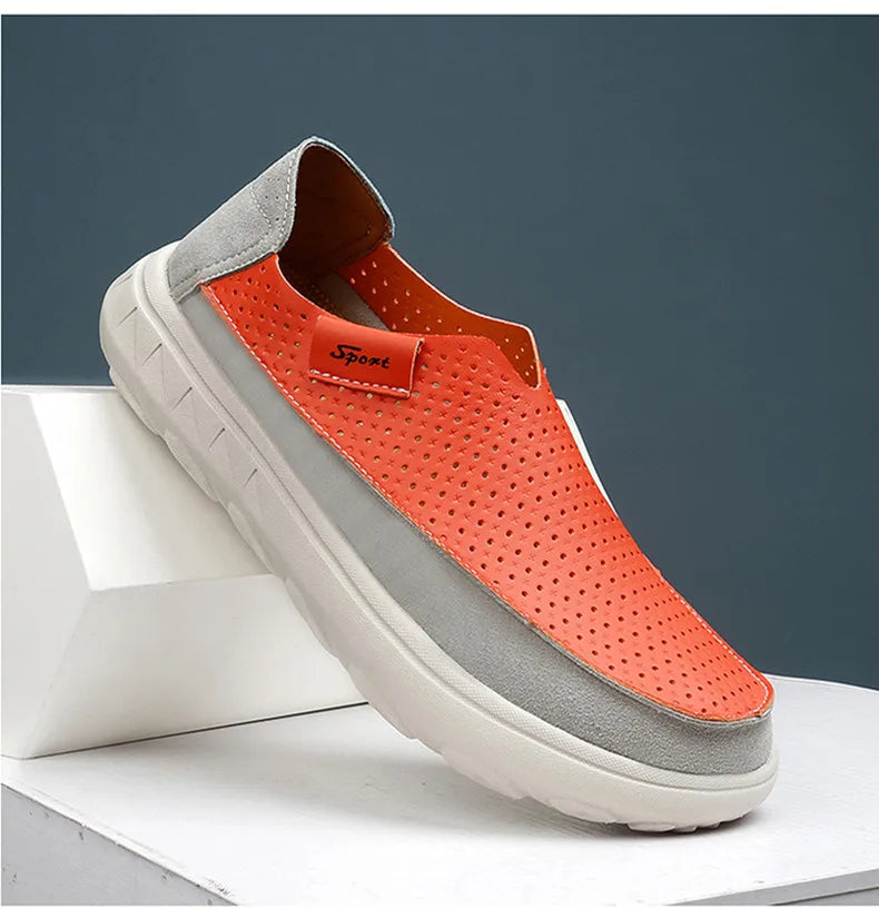2026 New Men's Casual Shoes Fashion Comfortable Men's Shoes High Quality Leather Men Driving Shoes Handmade Flat Shoes Size 46