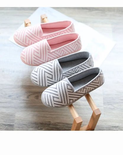New 2026 Spring Autumn At Home Thermal Anti-Skid Slippers Women's Knitted Indoor Slippers Soft Outsole House Shoes