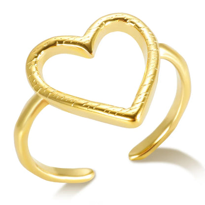 High End Waterproof Hollow Stainless Steel Finger Ring Trendy for Women Personalize Jewelry Wholesale