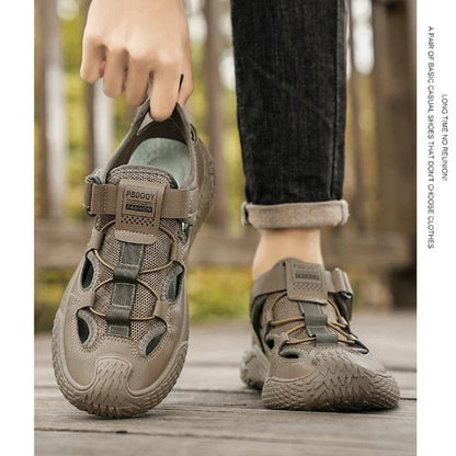 Large Size Sandals for Men, 2026 New Style, Trendy, Versatile, Casual Sports Sandals, Soft-Soled Hollow Beach Shoes for Men