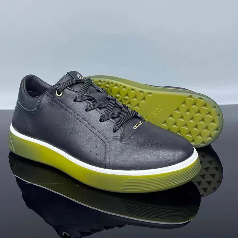 Fashion Genuine Leather Men Sneakers Breathable Comfort Classic Casual Shoes Mens Outdoor Walking Shoes Couple Footwear