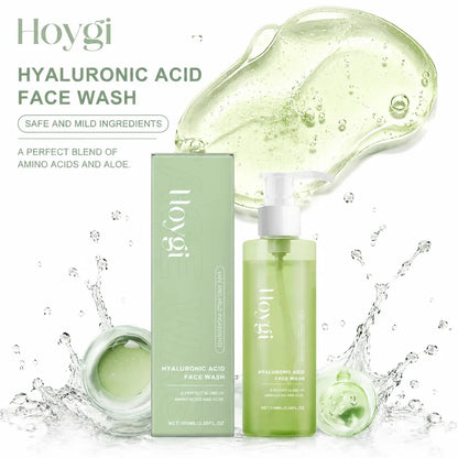 HOYGI Hyaluronic Acid Cleanser Oil Control Blackhead Remover Facial Skin Pore Cleansing Gel Brightening Exfoliating Face Wash
