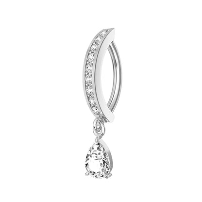 1PC Stainless Steel 14G Dangle Belly Button Ring for Women Heart Bow Reverse Hoop Clicker Navel Rings Body Piercing Jewelry
