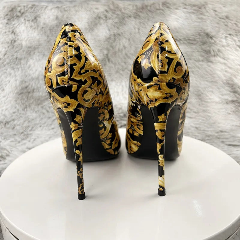NoEnName_Null Black Graffiti Colorful Women Pumps Sexy Women High Heels Wedding Party Women Shoes Stilettos Accept Customized