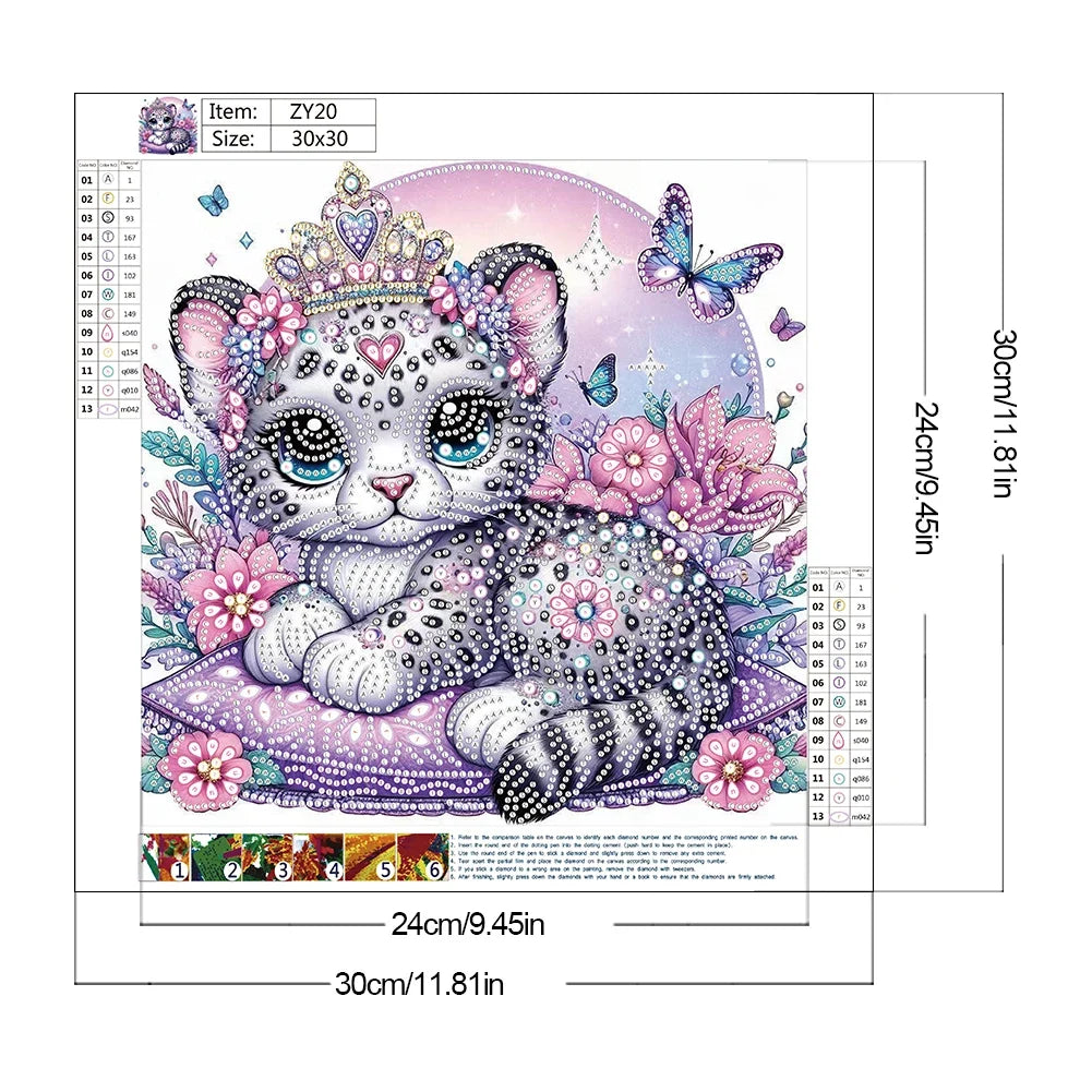 5D DIY Partial Special Shaped Drill Diamond Painting Kit Animal Decoration