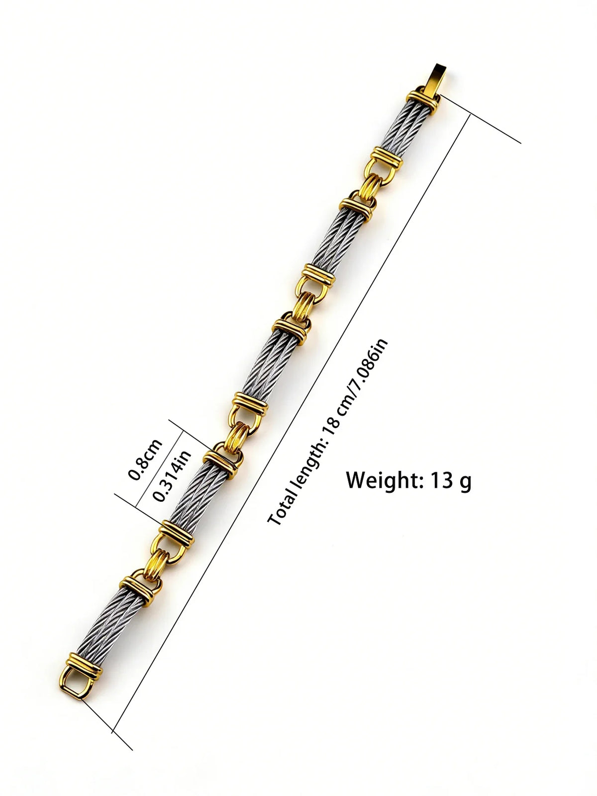 Unisex Stainless Steel Cable Bracelet: Designer-Inspired Twisted Cable, Classic and Elegant, with a Stainless Steel Clasp