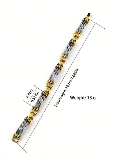 Unisex Stainless Steel Cable Bracelet: Designer-Inspired Twisted Cable, Classic and Elegant, with a Stainless Steel Clasp