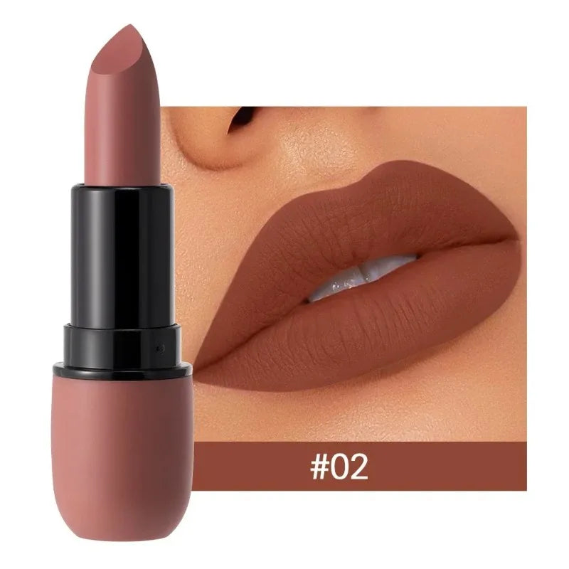 6-Color Matte Velvet Sexy Lipstick Waterproof Long-Lasting Nude Brown Lipstick Smooth High Pigment Profissional Lipgloss Makeup