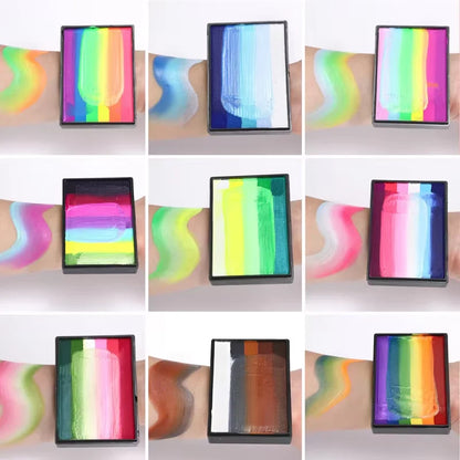 50g Facial and Body Paint Palette,Non-Toxic Rainbow Water-Soluble Body Paint for Rainbow Festival,Cosplay,Party,Art,Stage Makeup