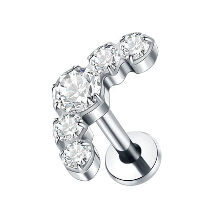 1Pc G23 Titanium Cartilage Stud Earrings for Women Lip Stud Labret Piercing Helix Daith Piercing Body Jewelry
