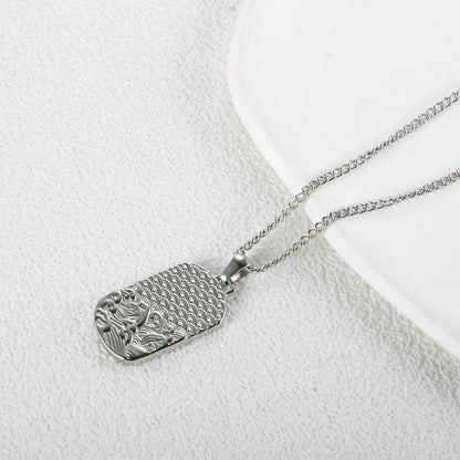Square Pendants Delicate Stainless Steel Chain Pendant Necklace For Women Necklace