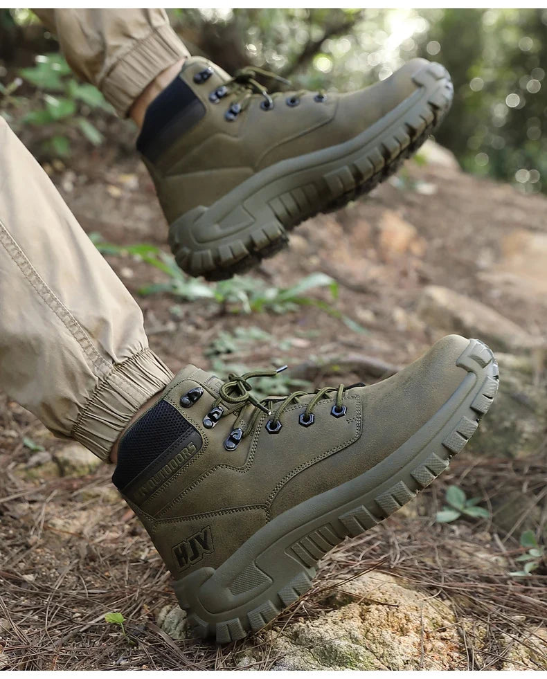 New Men's Boots Fashion Outdoor Boots Breathable Hiking Boots Autumn Shoes Sneakers Lightweight Non-slip Men Desert Ankle Boots